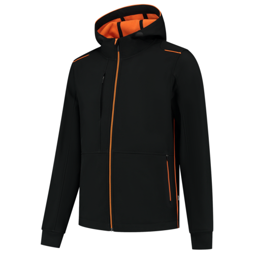 402705 Softshell Capuchon Accent Black/Orange